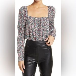 NWT AFRM Ditsy Floral Ling Sleeve Bodysuit